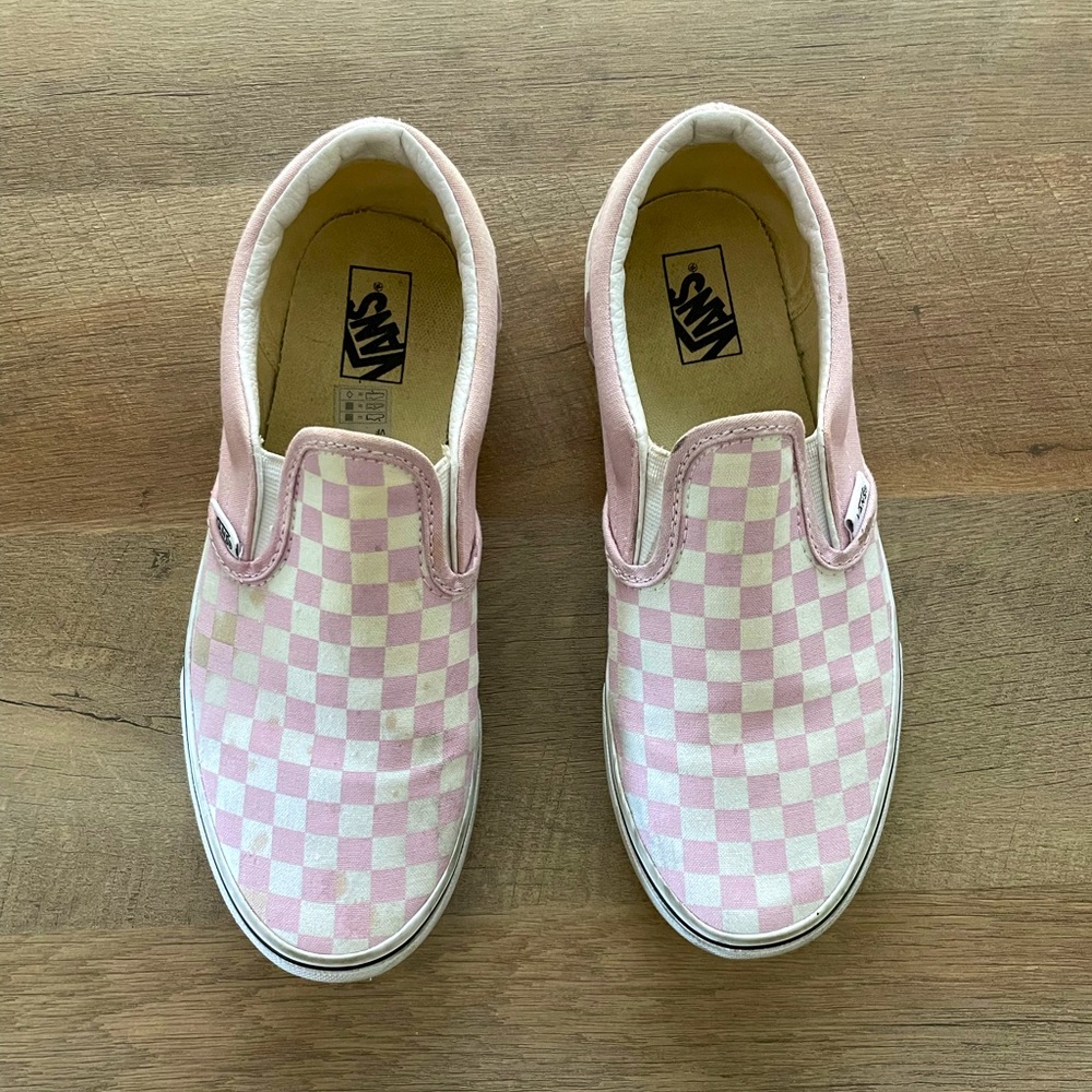 Pink Checkerboard Vans